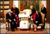 Vice President Dick Cheney and his wife, meet His Holiness Pope John Paul II.