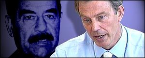 Tony Blair and Saddam Hussein